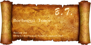 Borhegyi Tomor névjegykártya